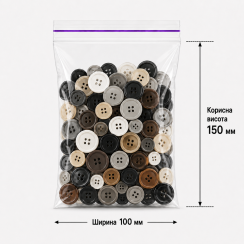 Пакет зі струною та застібкою Zip-lock 100×150 мм / 100шт.