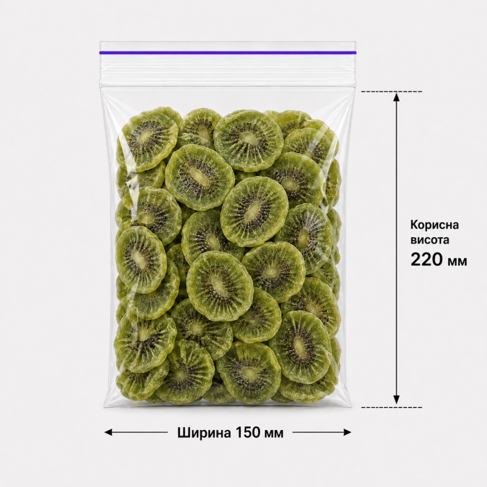 Пакет зі струною та застібкою Zip-lock 150×220 мм / 50 мкм