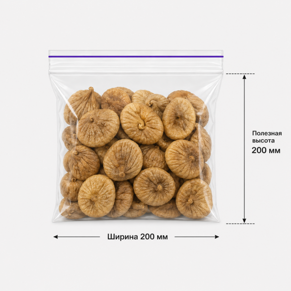 Пакет струна с замком Zip-lock 200*200мм / 50мкм