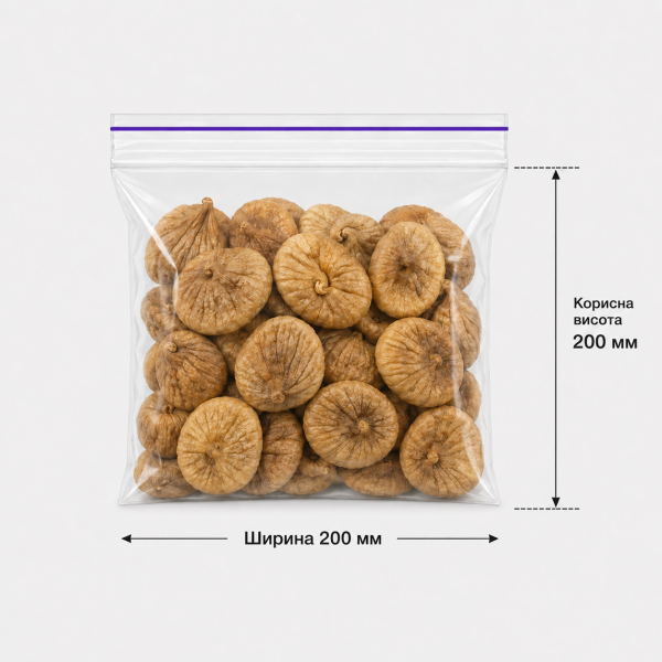 Пакет зі струною та застібкою Zip-lock 200×200 мм / 50 мкм