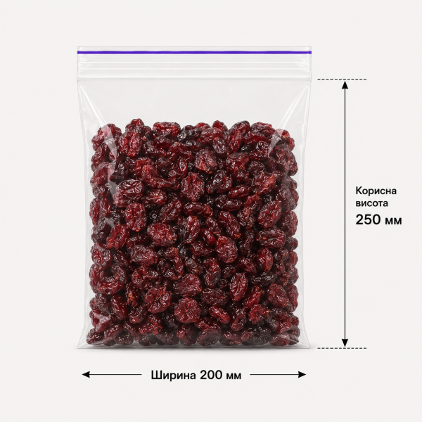 Пакет зі струною та застібкою Zip-lock 200×250 мм / 50 мкм
