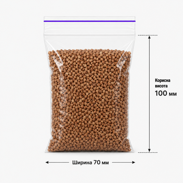 Пакет струна с замком Zip-lock 70*100мм / 40мкм