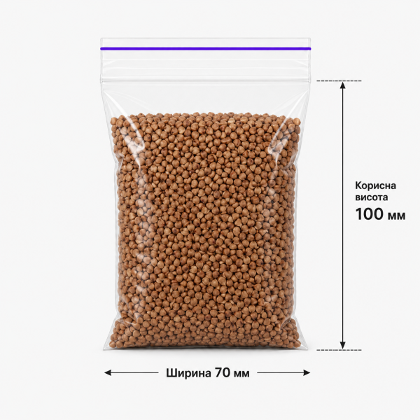 Пакети зі струною та застібкою Zip-lock 70×100 мм / 40 мкм